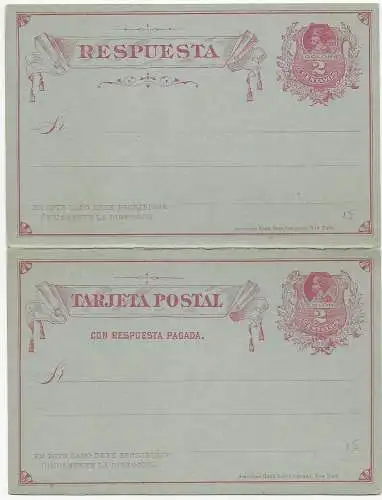 Chile: Doppelpostkarte - Ganzsache, ungebraucht