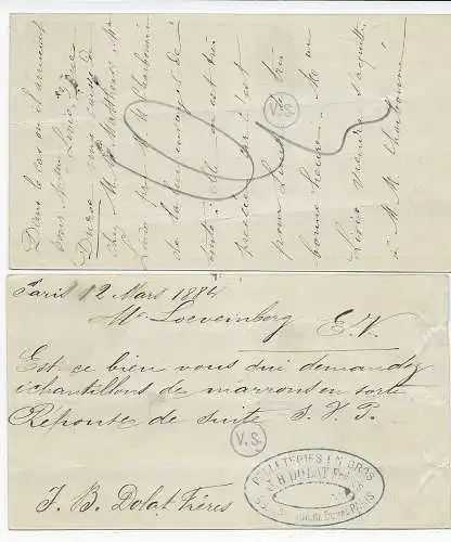 2x Carte-Télégramme, 1884, Paris to Loewemberg, 