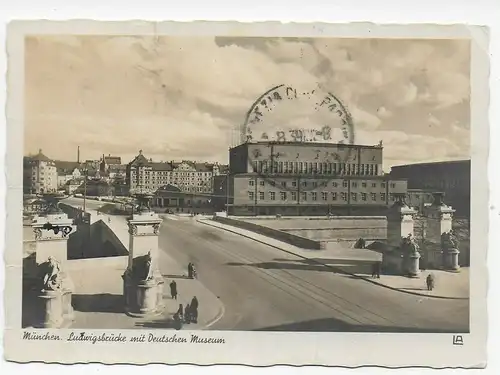 Foto Ansichtskarte München, 1939, Eilbote mit Sonderstempel Riem nach Venedig