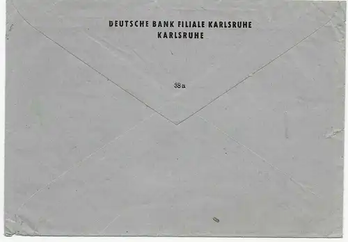 Deutsche Bank Karlsruhe 1945: Weiterverlauf durch Kriegsverhältnisse verhindert