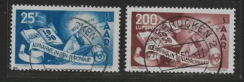 Saar: MiNr. 297-298, gestempelt, BPP geprüft