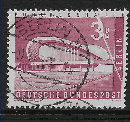 Berlin: MiNr. 154, Papierfalte, gestempelt