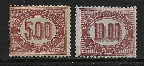 Dienstmarken Italien: D7 und D8, postfrisch, **