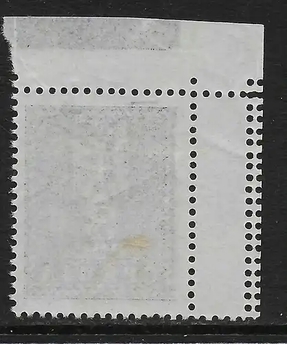 Eckrandmarke mit doppelter Zähnung im Rand, D17, Anhaftungen