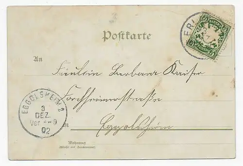 Ansichtskarte Erlangen, Rathaus, 1902 nach Ergolsheim