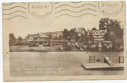 Ansichtskarte 1922 über New York nach Hangehour über Shanghai