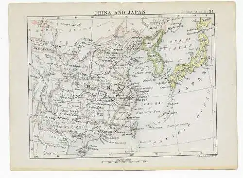 Kleine Karte China und Japan, wohl 1881