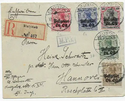 Einschreiben Bialystok 1916 nach Hannover