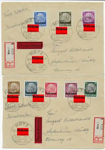 5x Einschreiben Eilboten Briefe von Metz nach Meckenbeuren 1941