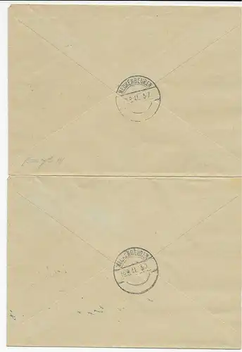 5x Einschreiben Eilboten Briefe von Straßburg nach Meckenbeuren 1941