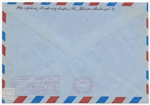 Luftpost Mannheim, 1958 nach Bogotá, Columbia