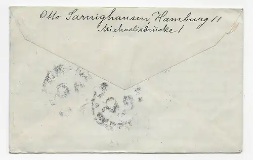 Brief aus Hamburg, 1916 nach Knockaloe Internment Camp, Isle of Man, Kgf PoW