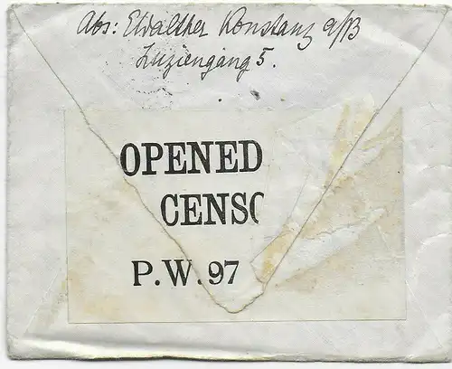 Brief aus Konstanz 1917 nach Knockaloe Internment Camp, Isle of Man, Kgf PoW