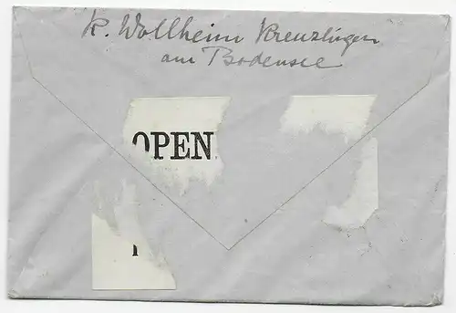Brief aus Kreuzlingen 1917 nach Knockaloe Internment Camp, Isle of Man, Kgf PoW