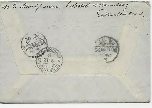 Brief aus Hamburg, 1912 nach Tschanscha/Huan, China via Sibirien, Briefinhalt