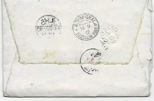 Hamburg, 1912 nach Tschanscha/Huan, China via Sibirien, Briefinhalt