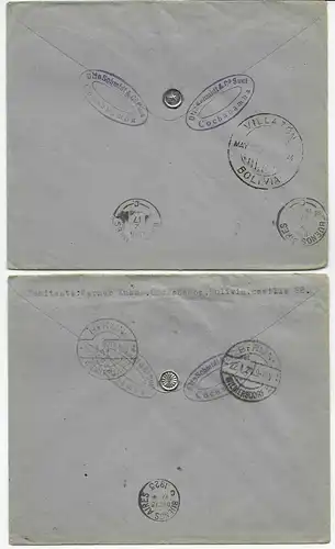 Bolivien: Via Tupiza y Buenos Aires, 8 Briefe, ca. 1921-1924