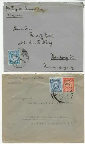 Bolivien: Via Tupiza y Buenos Aires, 8 Briefe, ca. 1921-1924