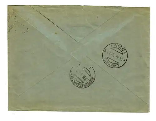 Luftpost, Eilbote, Einschreiben Kassel nach Linz, 1938