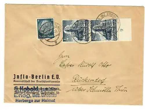 Brief von Brieg/Breslau nach Rückersdorf, 1941