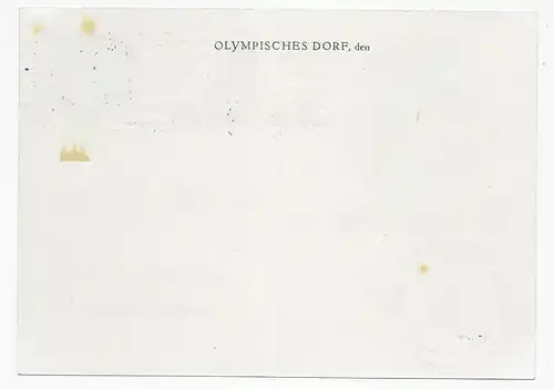 Postkarte Olympiade 1936, Sonderstempel Olympisches Dorf