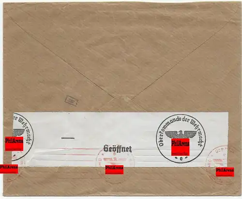 Brief von Reitendorf a.d.Tess nach Zürich, 1941, OKW Zensur