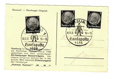 Hummel: Hamburg AK von der Hansaposta 1935, Wasserträger