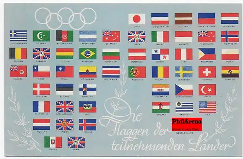Olympiade 1936: Flaggen der teilnehmenden Länder