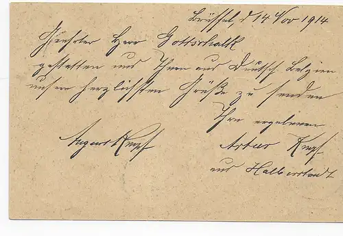 Ganzsache Brüseel 1914 nach Derenburg, Zensur Corn Deutz