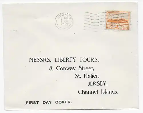 Brief von Jersey, 1943, Druck Rückseite
