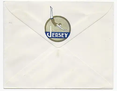 Brief von Jersey, 1943, Druck Rückseite