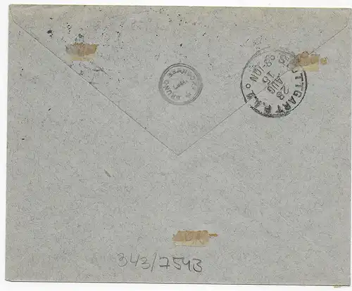 Einschreiben Lodz nach Stuttgart, Zensur Posen, 1915