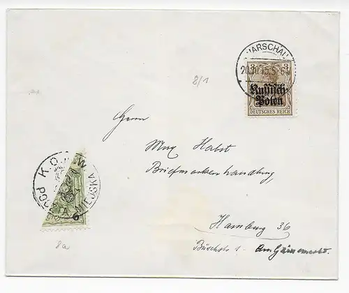 Brief von Warschau 1915 nach Hamburg
