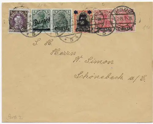 Brief aus Danzig nach Schönebeck, 1921