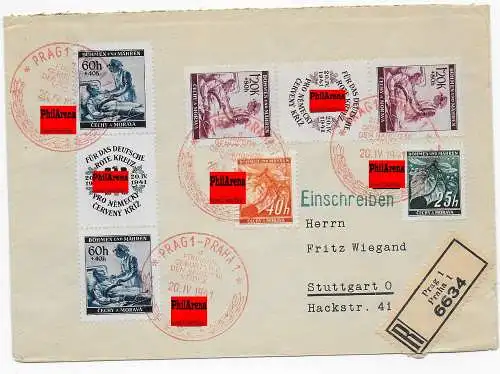 Einschreiben Prag mit Sonderstempel nach Stuttgart, 1941