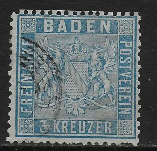 Baden MiNr. 10a, gestempelt