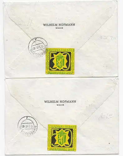 8 Briefe, Einschreiben Luxemburg, 1941 mit MiNr. 1-41 nach Schwäbisch Hall