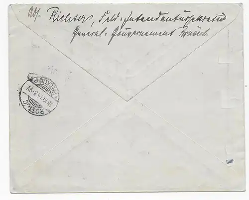 Feldpostbrief Einschreiben Brüssel, 1914 nach Rostock