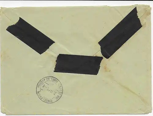 Einschreiben Felllin Ostland nach Finkendorf/Dinkelshain, Sudetenland, Zensur