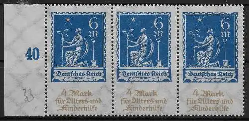 Dreierstreifen vom linken Rand, MiNr. 233 I, postfrisch, **