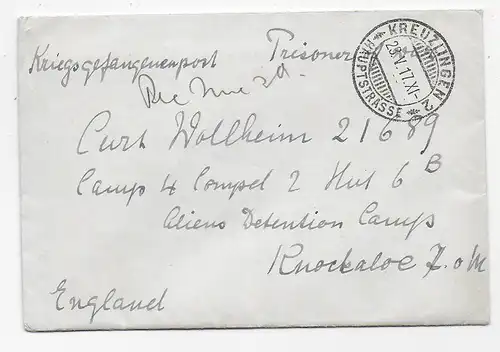 Kgf, PoW: Kreuzlingen 1917 an Alien Detentions Camp Knockaloe, Isle of Man