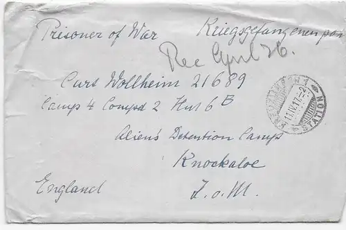 Kgf, PoW: 1917 Kreuzlingen an Alien Detentions Camp Knockaloe, Isle of Man