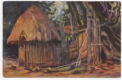 Künstlerpostkarte Kamerun nach Halberstadt