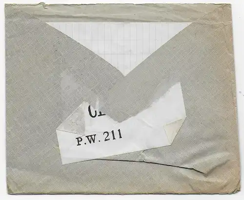 Kreuzlingen 1917 an Alien Detentions Camp Knockaloe, Isle of Man, Zensur