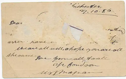 post card Kingstown, 1886