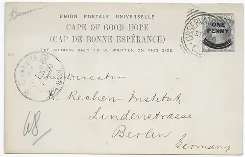 post card cape of good hope, Observation to Berlin, Astrologie/Raumfahrt 1900