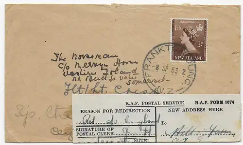 Frankton New Zealand, 1953 to Western Ireland, RAF Military Redirection