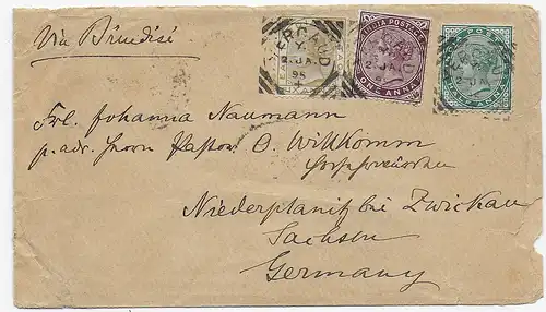Indien nach Niederplanitz/Zwickau 1895, Missionspost