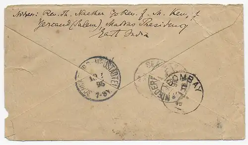 Indien nach Niederplanitz/Zwickau 1895, Missionspost