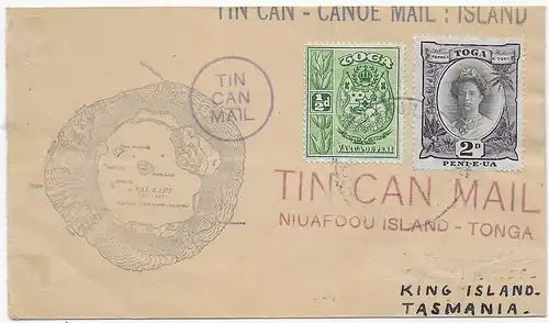 Tin Can mail Niuafoou Island - Tonga 1938